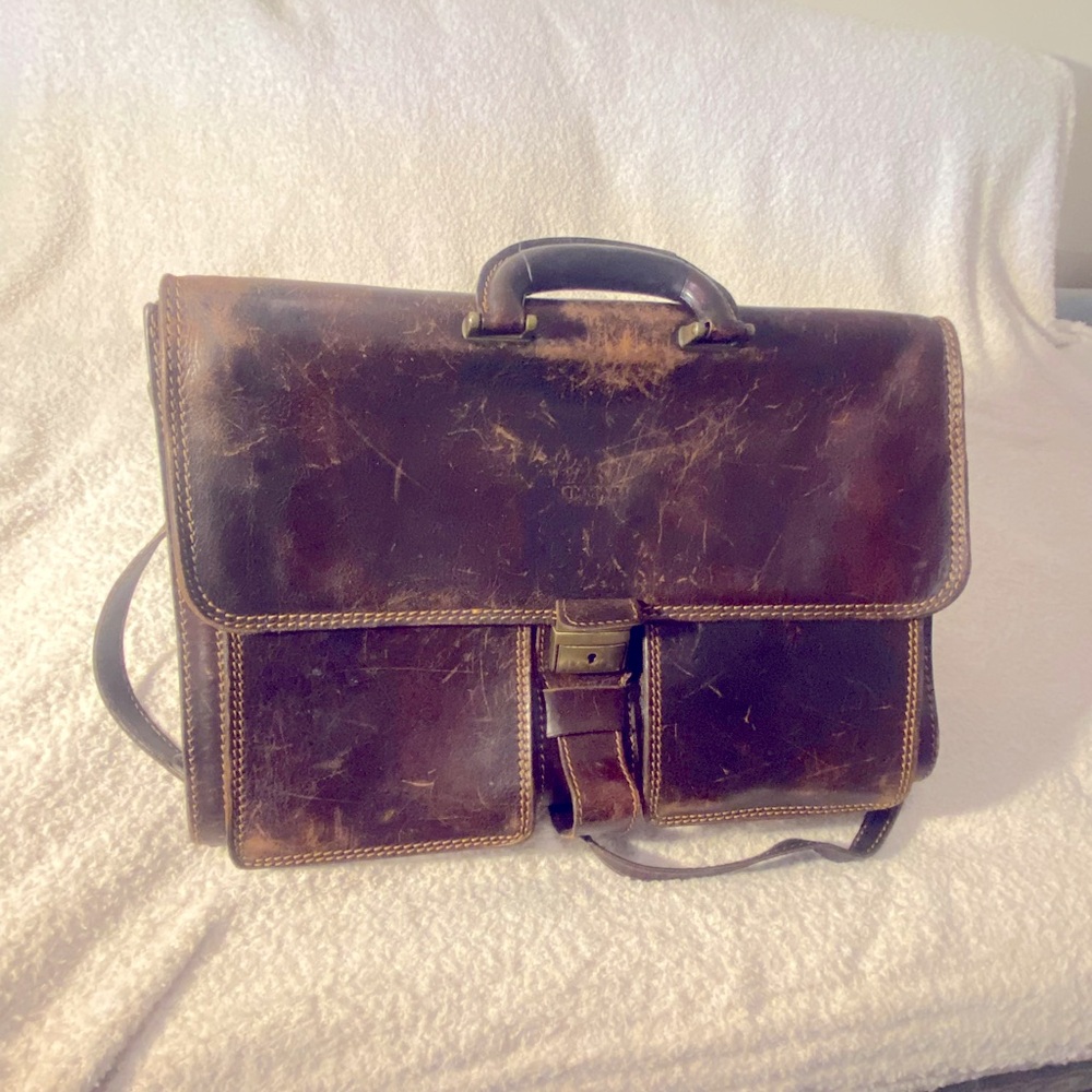 Men’s Italian leather briefcase